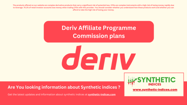 Deriv Affiliate Programme Commission plans 2024