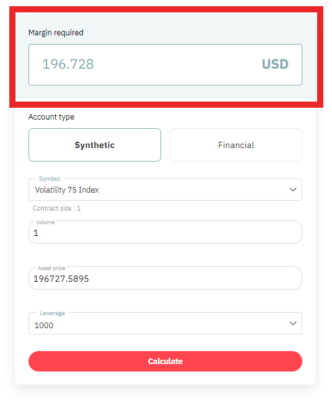 forex deriv margin calculator 2024