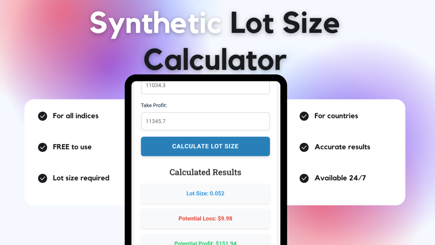 Free Synthetic indices lot size calculator